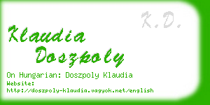 klaudia doszpoly business card
